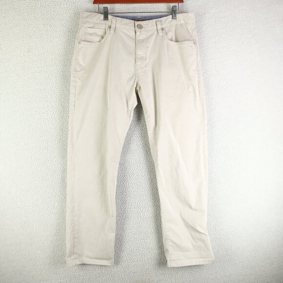 34 Heritage Jeans Mens 36X30 White Courage Mid Rise Straight Lightweight - Picture 1 of 10